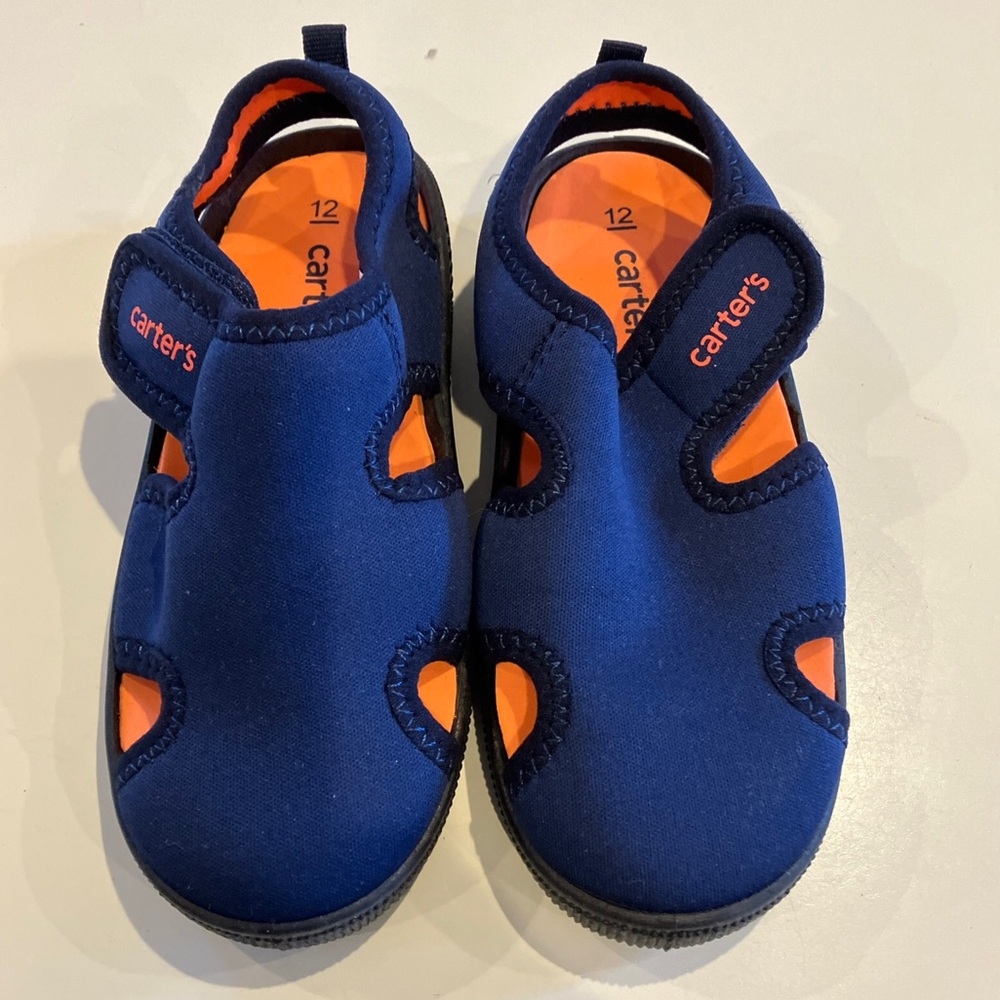 Carter's Unisex Toddler’s Slip On Fabric Shoes Size 12 NEW Rubber Sole Bottoms